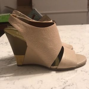 Chloe nude slingback wedges